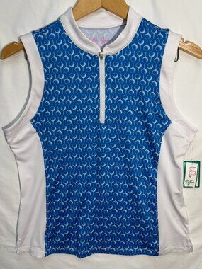 NWT Lillie Green Golf Print Sleeveless Top PM